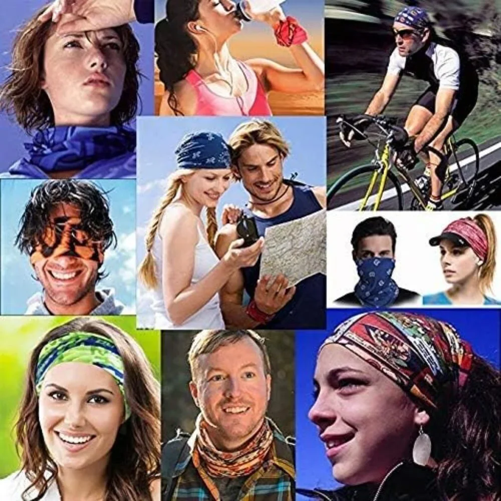 Neck Gaiter Masks Tube Scarf Seamless Bandanas Buffs Gators Face Covering